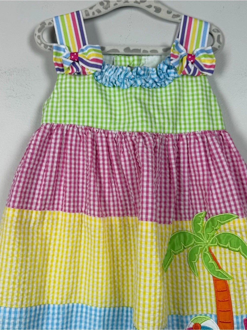 Emily Rose Girl’s Tank Beach Appliqué Color Block Tropical Casual Dress Size 2T